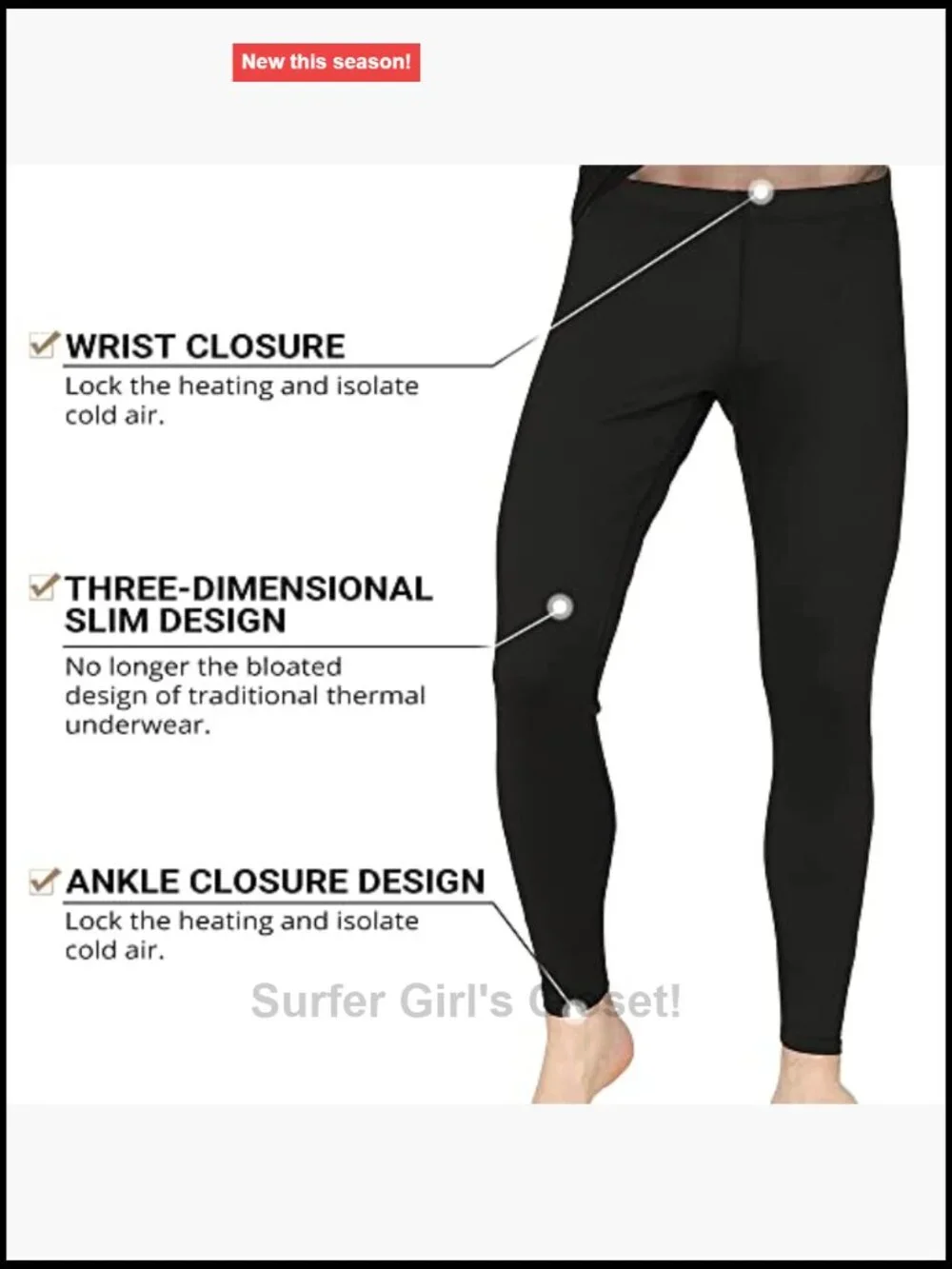 Thermal Underwear Long Johns Fleece Lined Base Layer Set Skiing Winter Warm